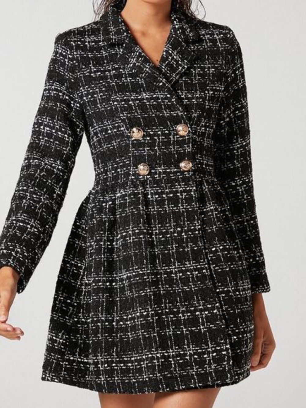 SHEIN Tweed Coat Dress